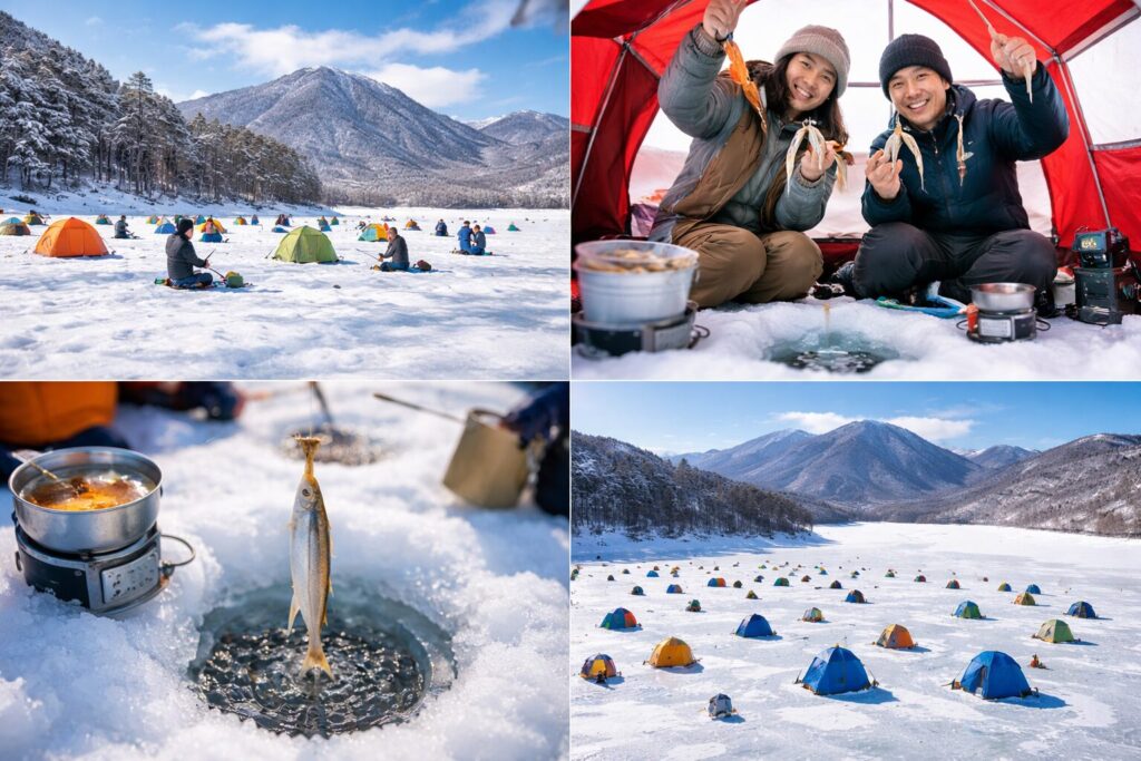 現在の画像: 赤城大沼・氷上ワカサギ釣り
