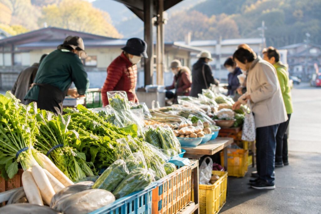 現在の画像: 沼田市・老神温泉朝市