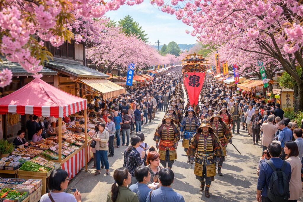 現在の画像: 白井宿八重ざくら祭り