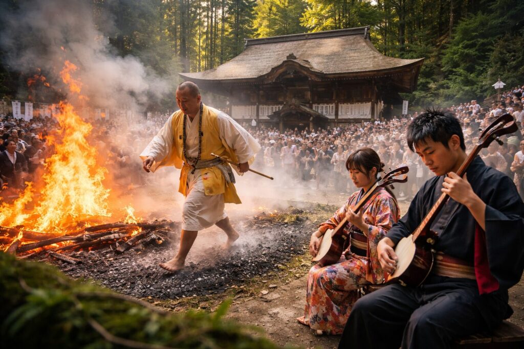みなかみ町・三重院本尊会大火渡り