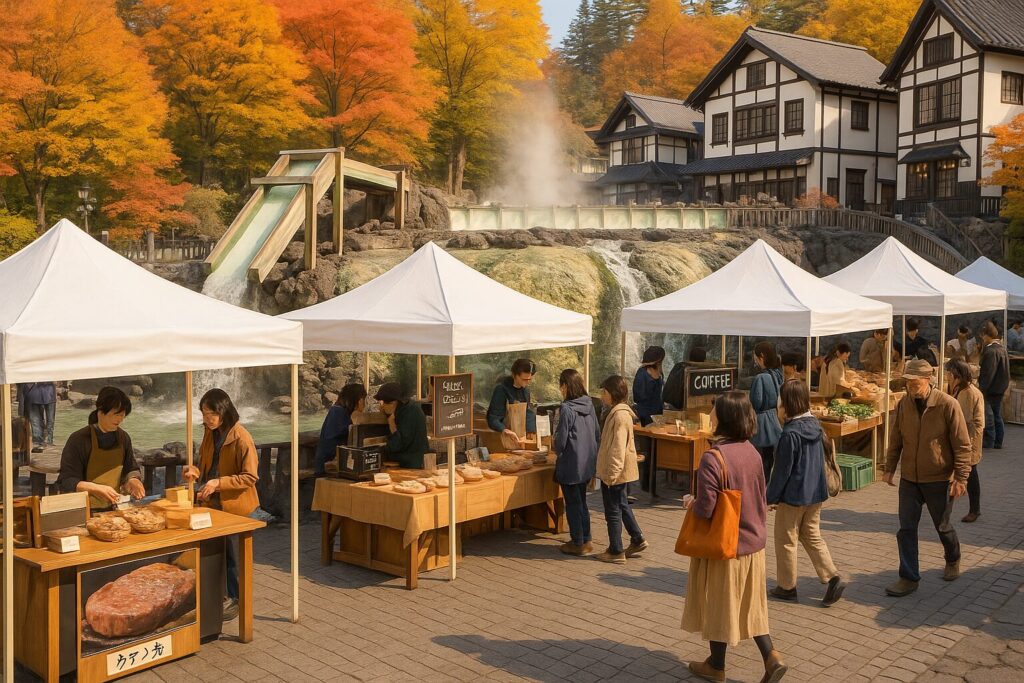 現在の画像: 湯畑マルシェ