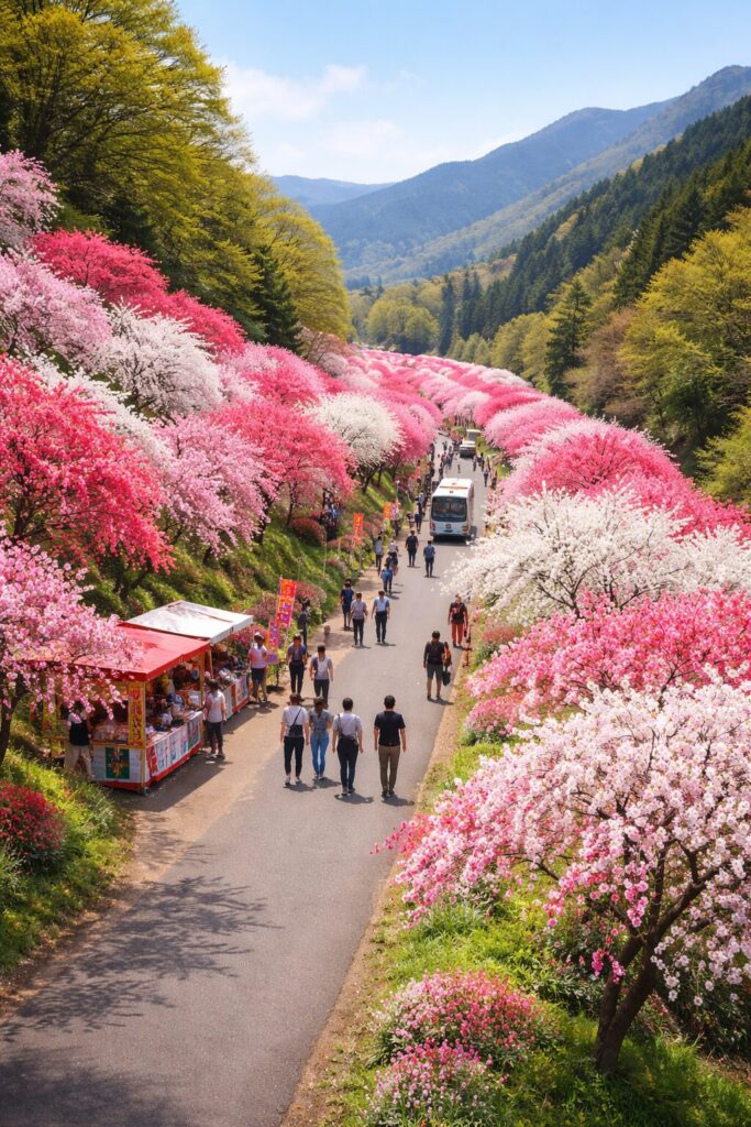 現在の画像: 小夜戸・大畑花桃街道 花桃まつり