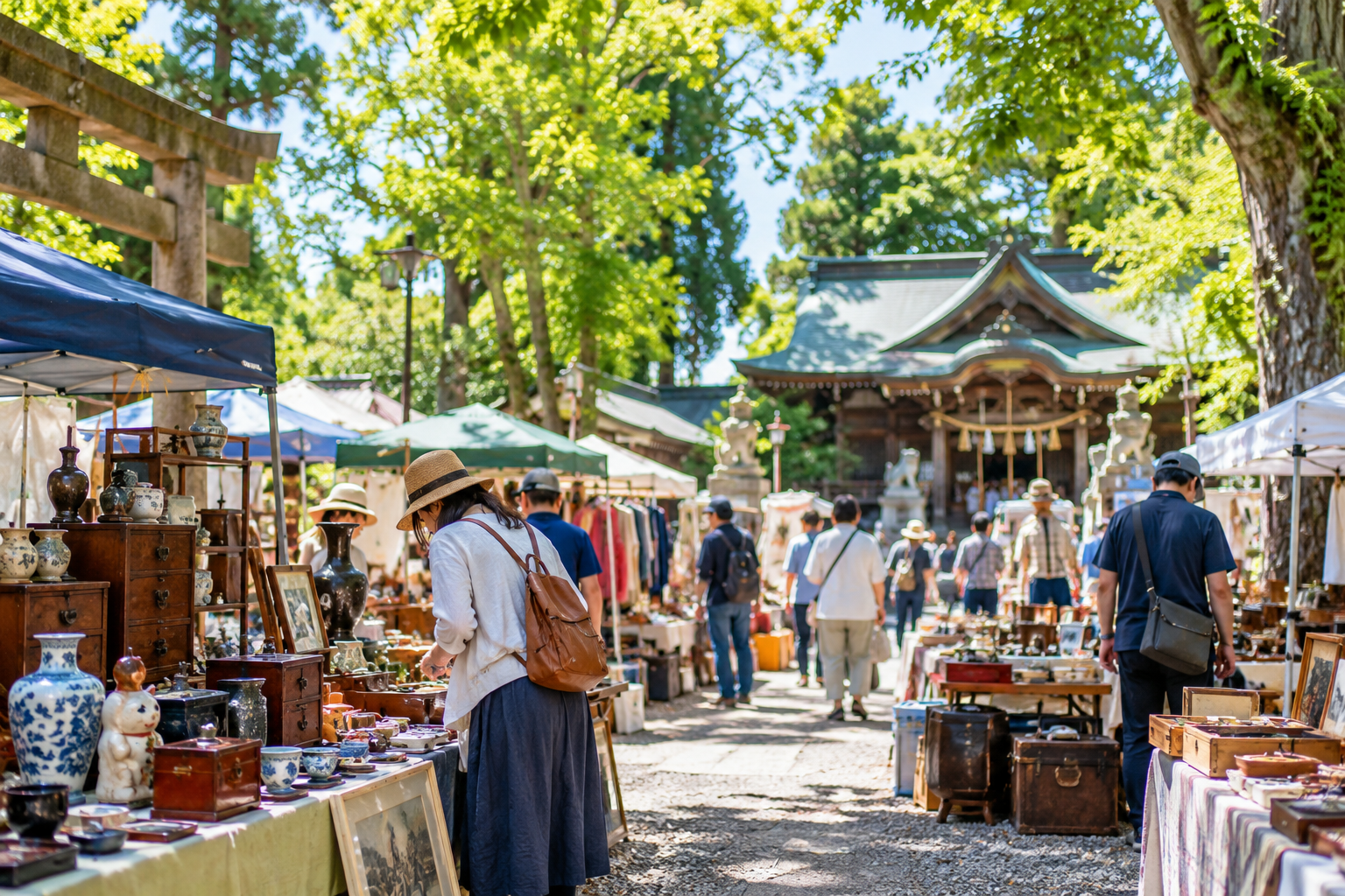 太田市・生品神社フリマ＆骨董お宝市