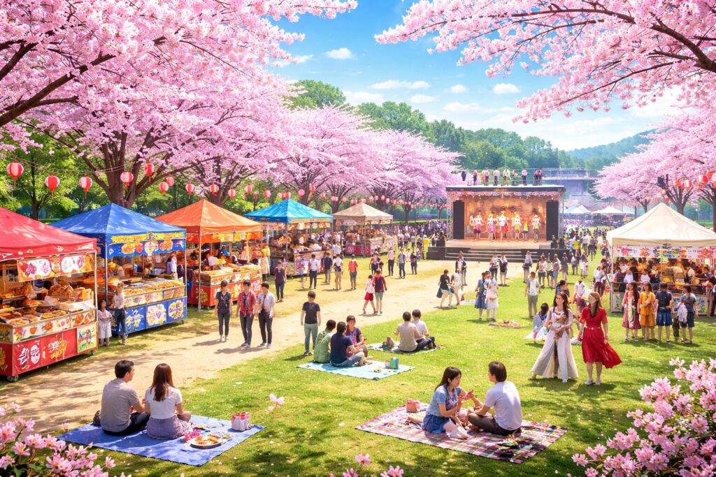 現在の画像: 第一三共なかさと公園桜まつり