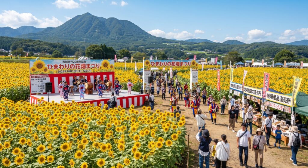 現在の画像: みどり市・ひまわりの花畑まつり